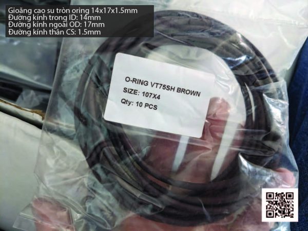 Gioăng Oring tròn cao su Viton 14x1.5 chịu nhiệt, chịu hóa chất