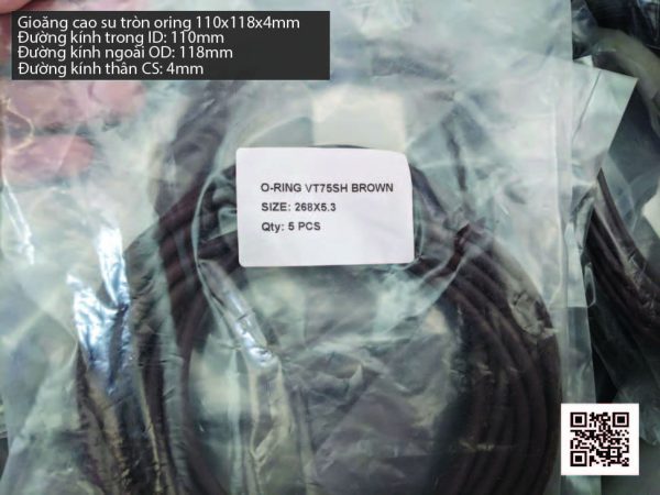 Gioăng Oring tròn cao su Viton 107x4 chịu nhiệt, chịu hóa chất - Hình ảnh 3