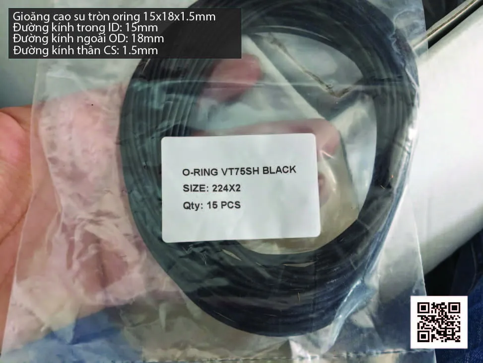 Gioăng Oring tròn cao su Viton 13.5x1.5 chịu nhiệt, chịu hóa chất — hình thực tế
