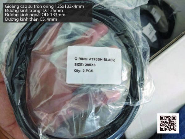 Gioăng Oring tròn cao su Viton 125x4 chịu nhiệt, chịu hóa chất