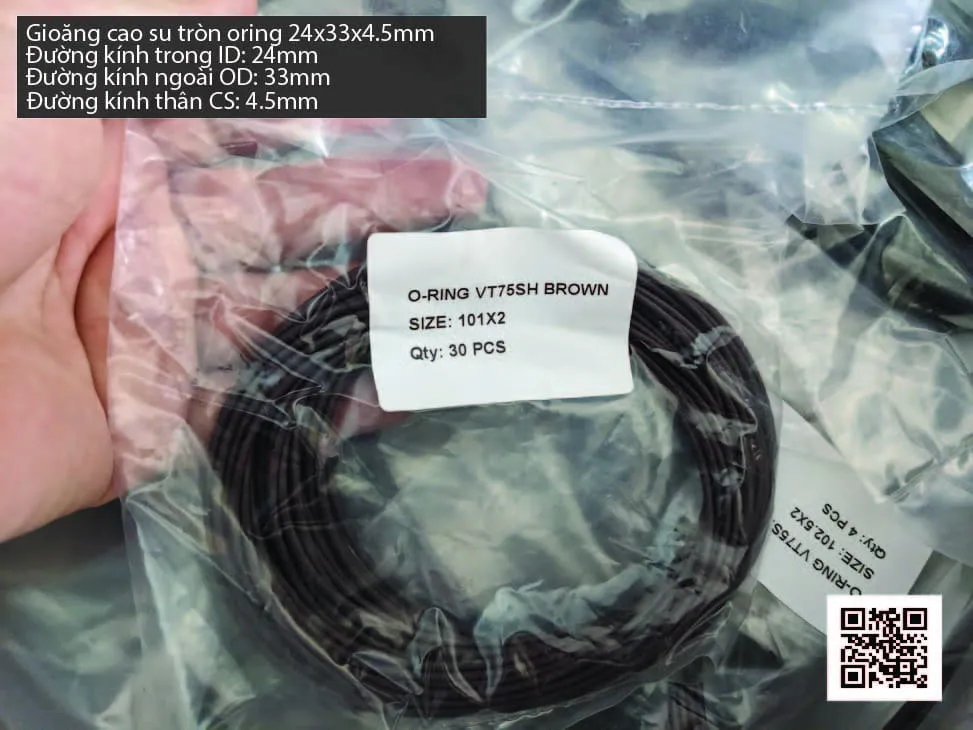 Gioăng Oring tròn cao su Viton 21x4.5 chịu nhiệt, chịu hóa chất — hình thực tế