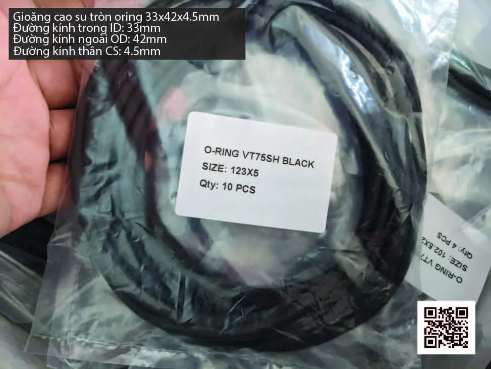 Gioăng Oring tròn cao su Viton 30x4.5 chịu nhiệt, chịu hóa chất — hình thực tế