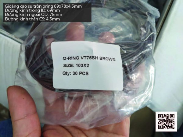 Gioăng Oring tròn cao su Viton 66x4.5 chịu nhiệt, chịu hóa chất - Hình ảnh 3