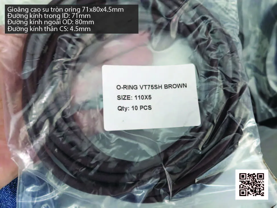 Gioăng Oring tròn cao su Viton 68x4.5 chịu nhiệt, chịu hóa chất — hình thực tế