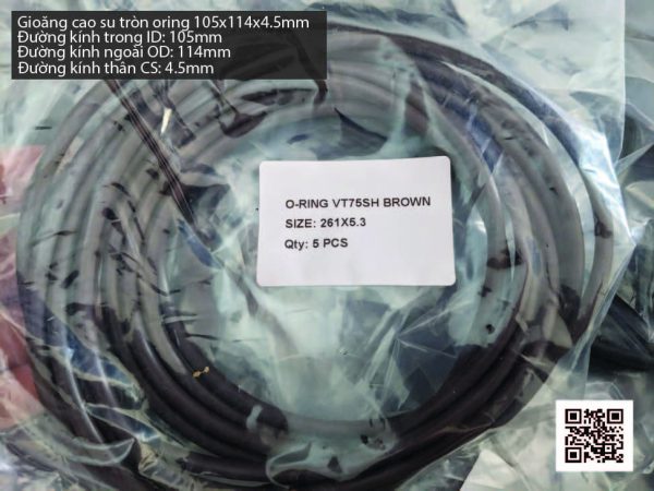Gioăng Oring tròn cao su Viton 102x4.5 chịu nhiệt, chịu hóa chất - Hình ảnh 3
