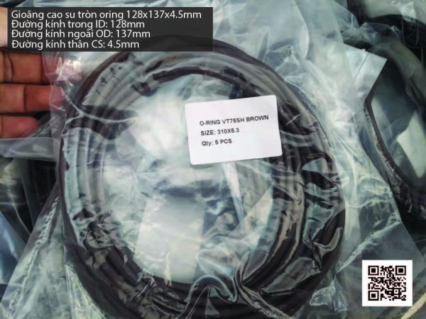Gioăng Oring tròn cao su Viton 125x4.5 chịu nhiệt, chịu hóa chất - Hình ảnh 3