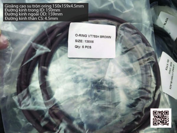 Gioăng Oring tròn cao su Viton 147x4.5 chịu nhiệt, chịu hóa chất - Hình ảnh 3