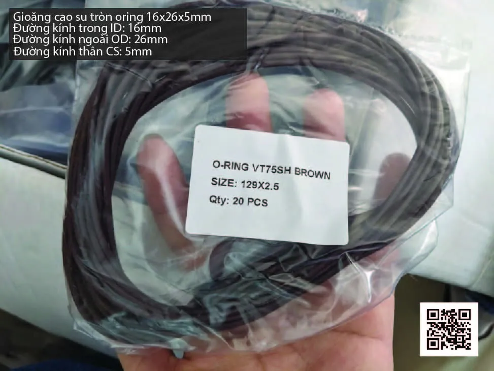 Gioăng Oring tròn cao su Viton 13x5 chịu nhiệt, chịu hóa chất — hình thực tế