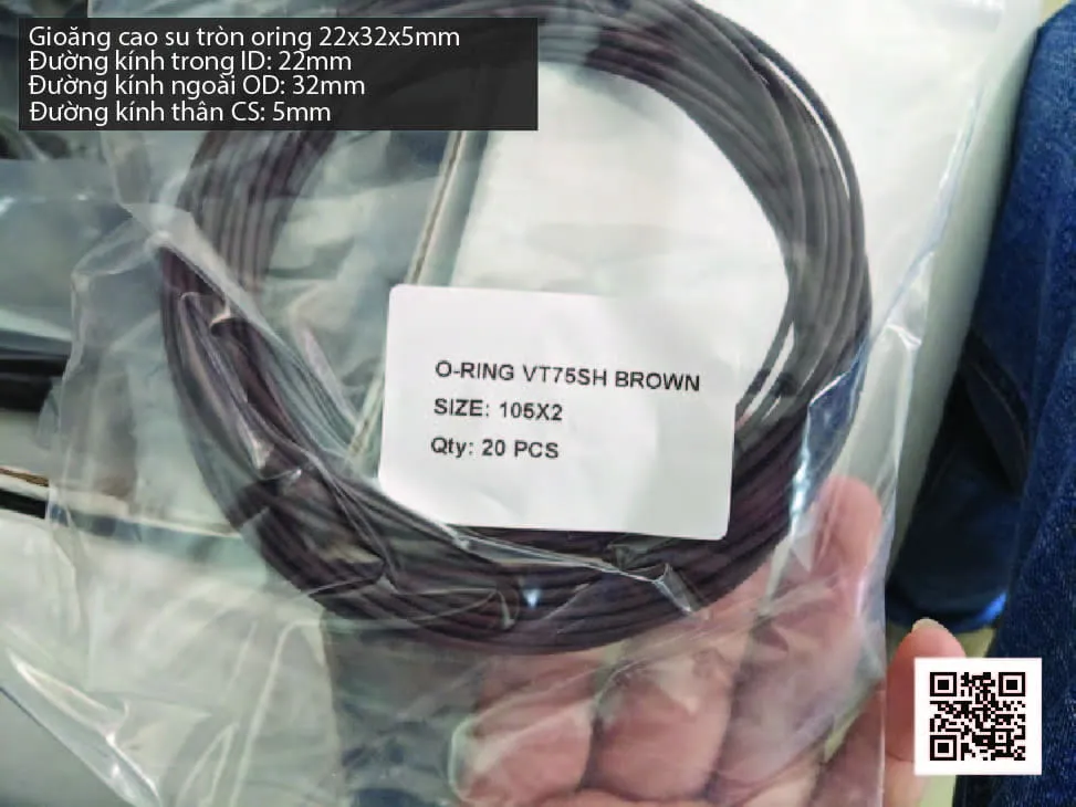 Gioăng Oring tròn cao su Viton 19x5 chịu nhiệt, chịu hóa chất — hình thực tế