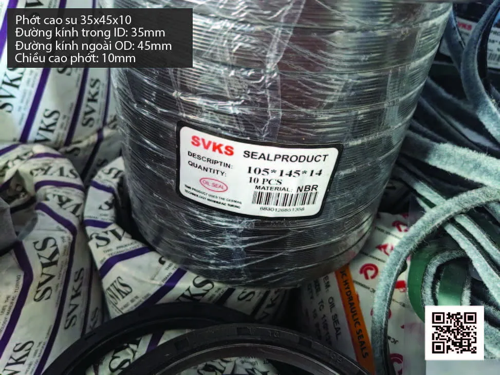 Phớt cao su Viton FKM 35x72x8 chịu nhiệt, chịu hóa chất — hình thực tế