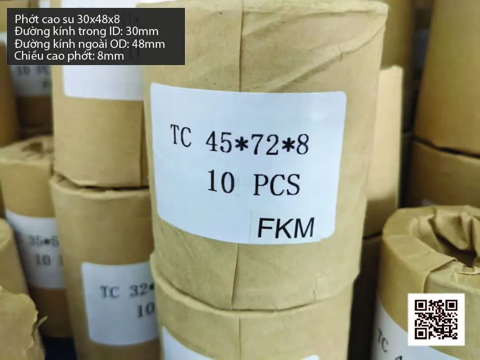 Phớt cao su Viton FKM 30x48x8 chịu nhiệt, chịu hóa chất