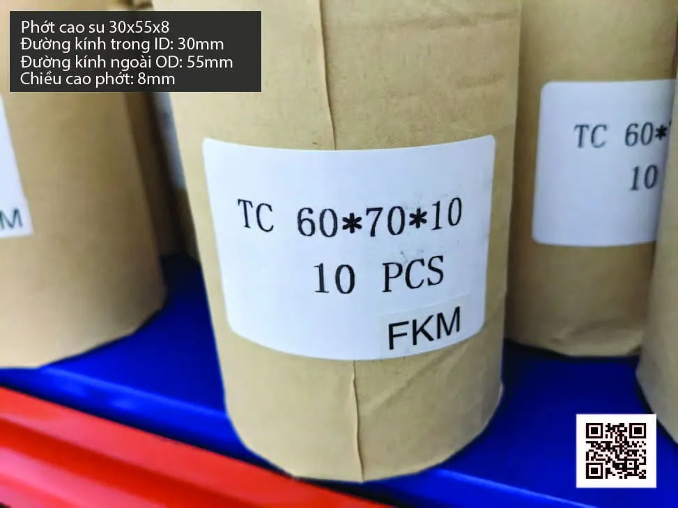 Phớt cao su Viton FKM 30x55x8 chịu nhiệt, chịu hóa chất