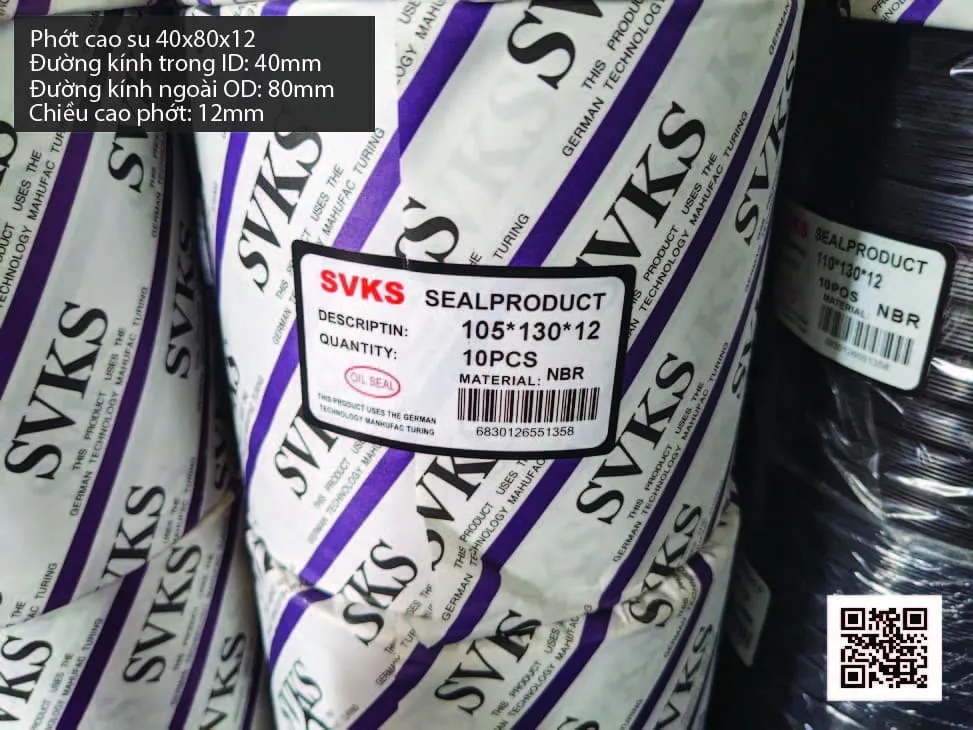 Phớt cao su Viton FKM 40x70x12 chịu nhiệt, chịu hóa chất — hình thực tế