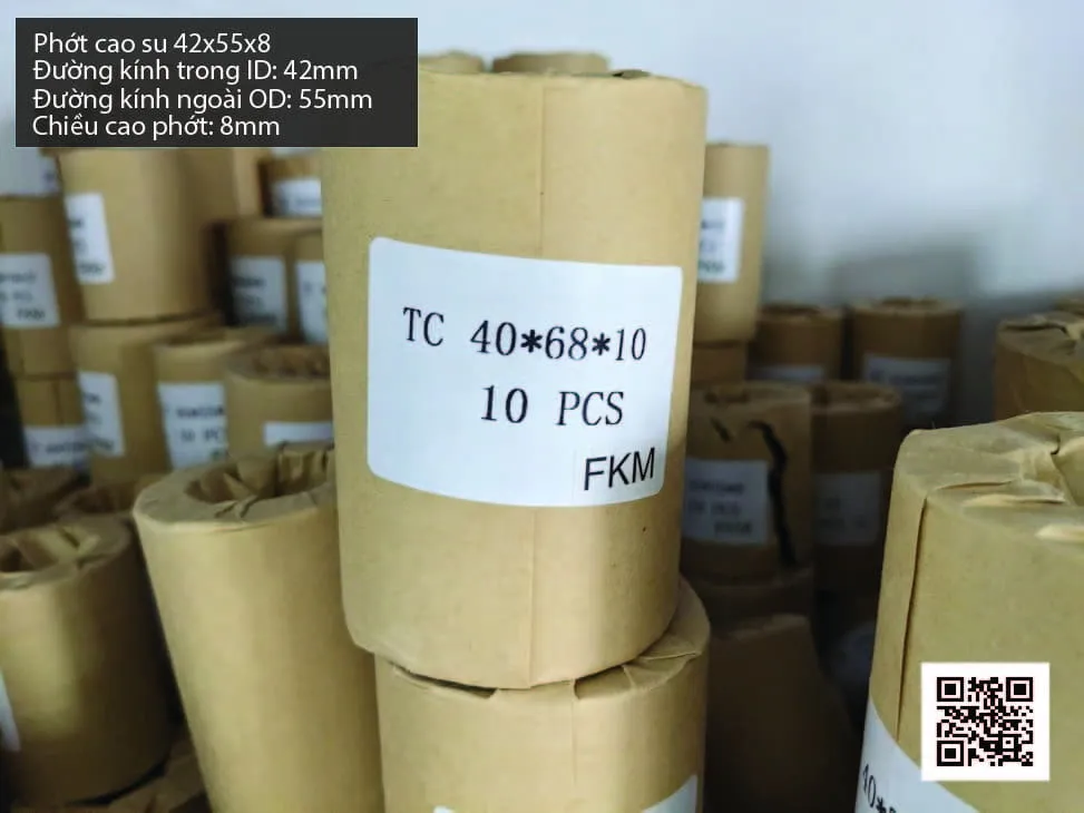 Phớt cao su Viton FKM 42x58x7 chịu nhiệt, chịu hóa chất — hình thực tế