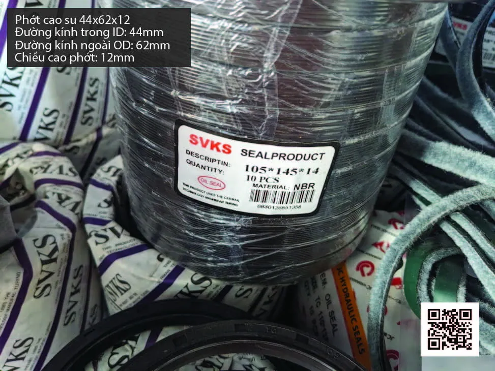 Phớt cao su Viton FKM 42x72x12 chịu nhiệt, chịu hóa chất — hình thực tế