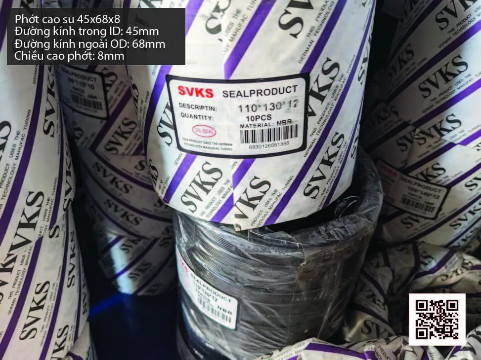 Phớt cao su Viton FKM 45x68x8 chịu nhiệt, chịu hóa chất