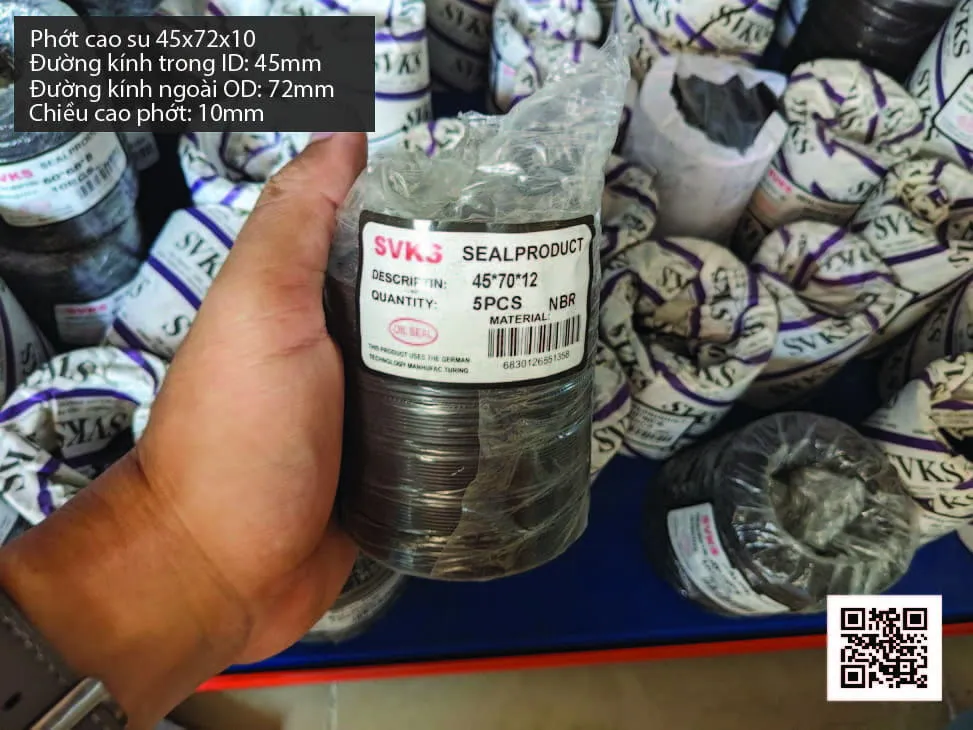 Phớt cao su Viton FKM 45x65x10 chịu nhiệt, chịu hóa chất — hình thực tế