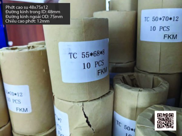 Phớt cao su Viton FKM 48x62x12 chịu nhiệt, chịu hóa chất - Hình ảnh 3