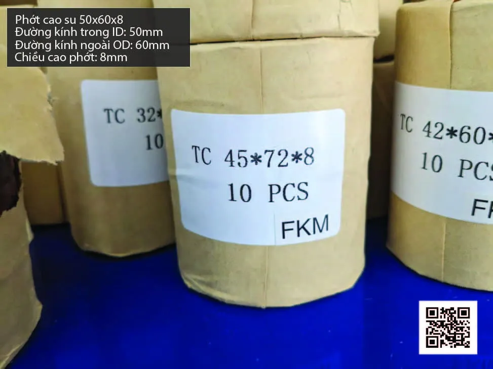 Phớt cao su Viton FKM 50x60x8 chịu nhiệt, chịu hóa chất