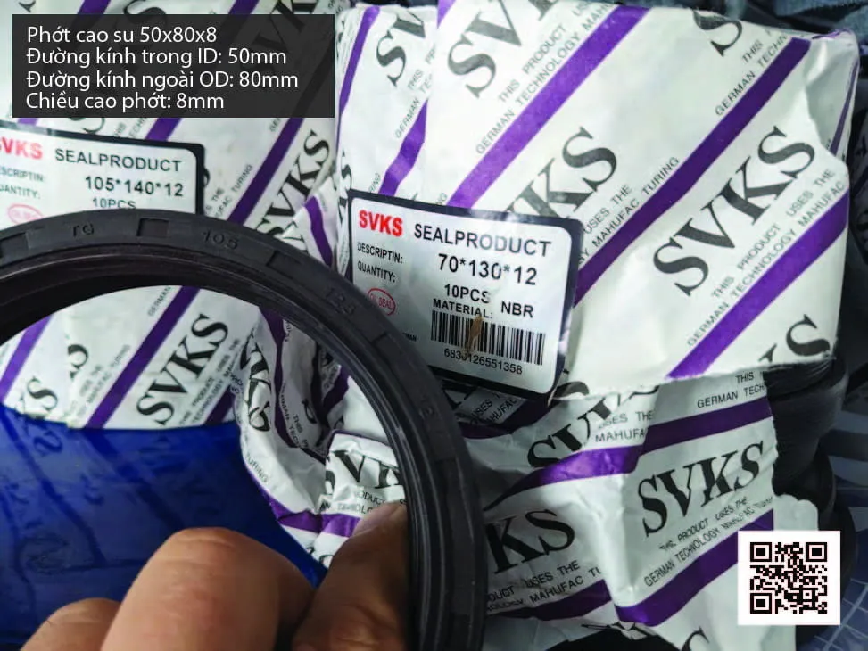 Phớt cao su Viton FKM 50x70x8 chịu nhiệt, chịu hóa chất — hình thực tế