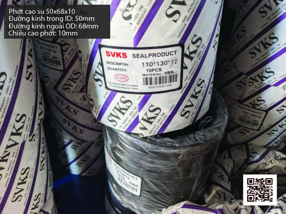 Phớt cao su Viton FKM 50x60x10 chịu nhiệt, chịu hóa chất — hình thực tế