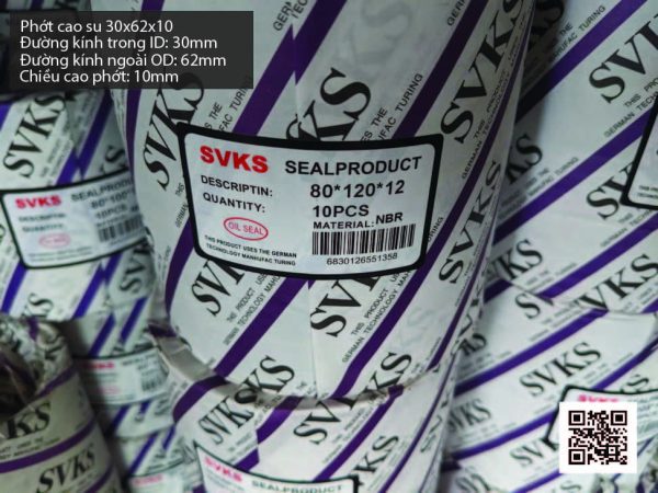 Phớt cao su Viton FKM 30x62x10 chịu nhiệt, chịu hóa chất