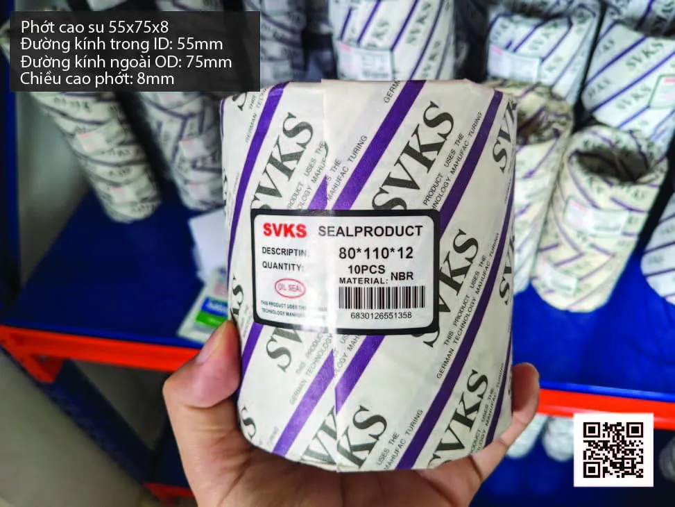 Phớt cao su Viton FKM 55x68x8 chịu nhiệt, chịu hóa chất — hình thực tế