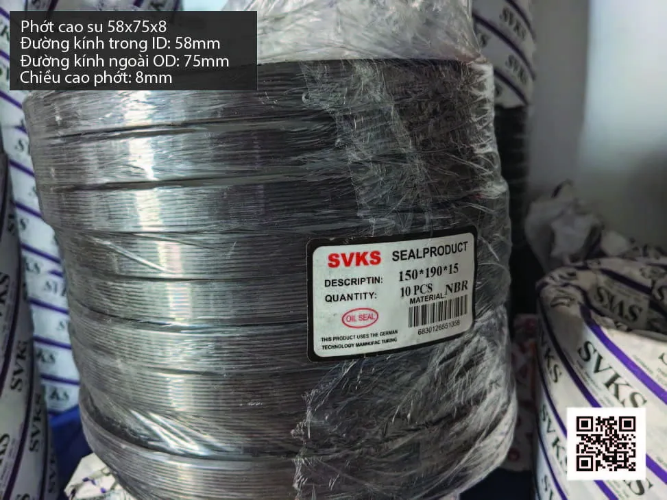 Phớt cao su Viton FKM 55x100x12 chịu nhiệt, chịu hóa chất — hình thực tế