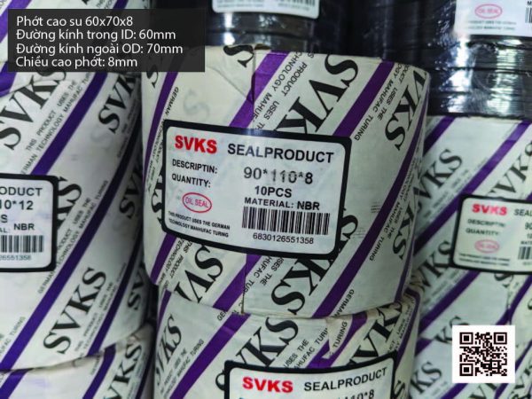 Phớt cao su Viton FKM 60x70x8 chịu nhiệt, chịu hóa chất