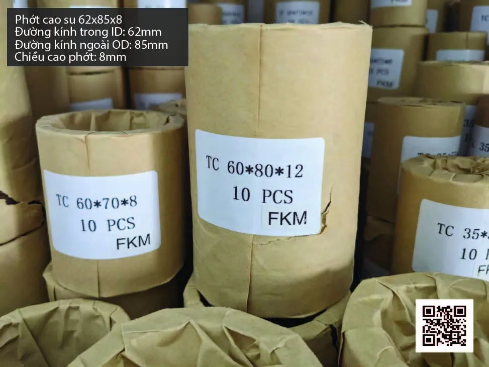 Phớt cao su Viton FKM 60x100x12 chịu nhiệt, chịu hóa chất — hình thực tế
