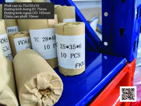 Phớt cao su Viton FKM 75x105x10 chịu nhiệt, chịu hóa chất
