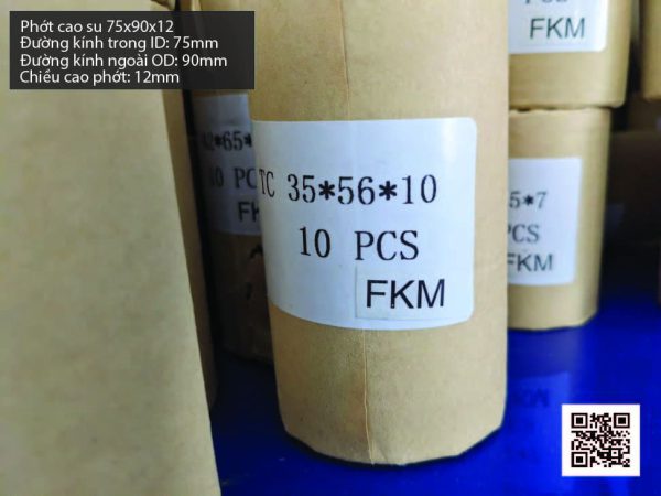 Phớt cao su Viton FKM 75x90x12 chịu nhiệt, chịu hóa chất
