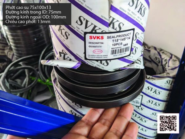 Phớt cao su Viton FKM 75x100x13 chịu nhiệt, chịu hóa chất