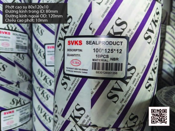 Phớt cao su Viton FKM 80x120x10 chịu nhiệt, chịu hóa chất