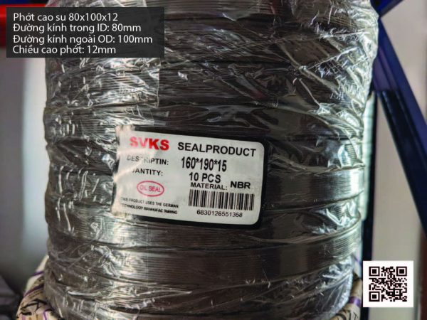 Phớt cao su Viton FKM 80x120x10 chịu nhiệt, chịu hóa chất - Hình ảnh 3
