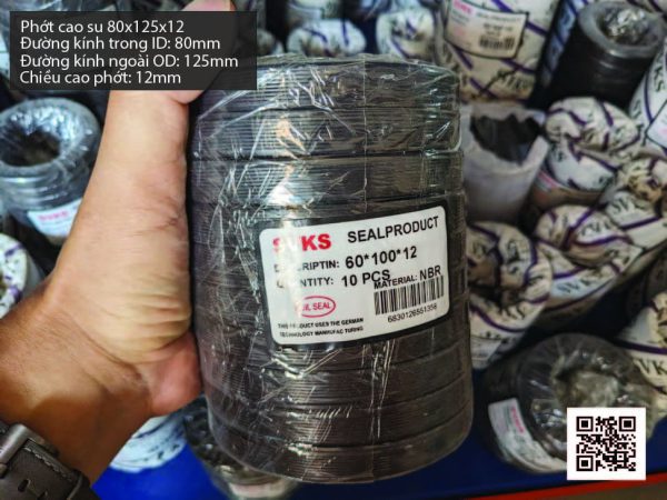 Phớt cao su Viton FKM 80x110x12 chịu nhiệt, chịu hóa chất - Hình ảnh 3