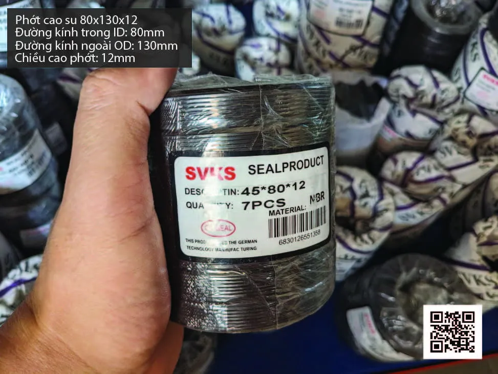 Phớt cao su Viton FKM 80x115x12 chịu nhiệt, chịu hóa chất — hình thực tế