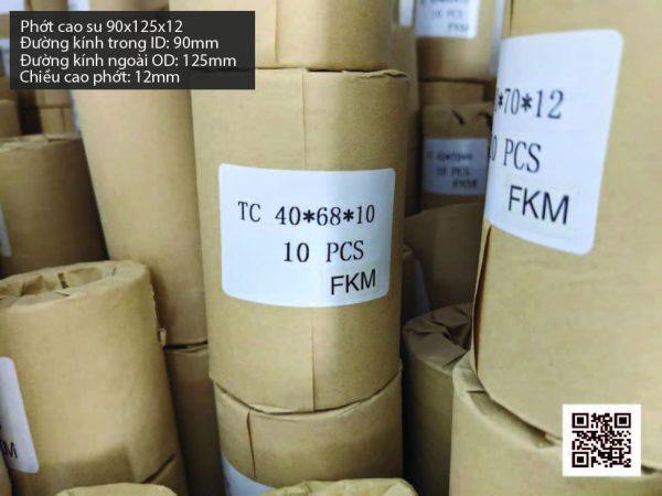 Phớt cao su Viton FKM 90x125x12 chịu nhiệt, chịu hóa chất
