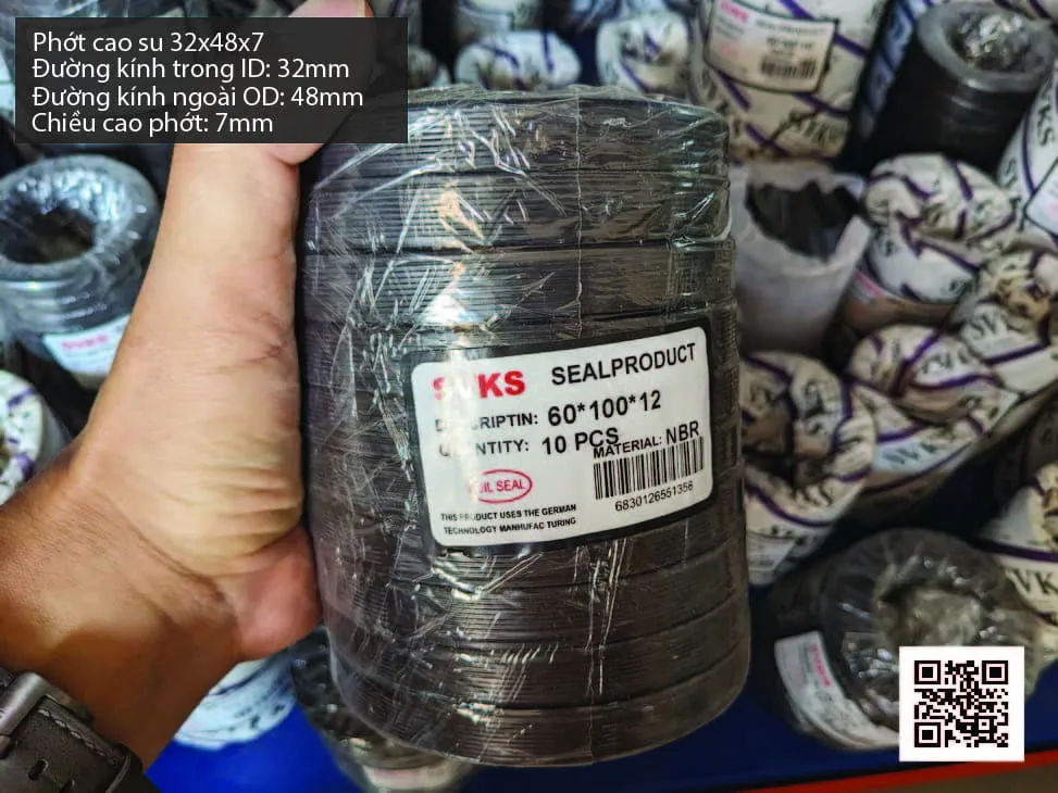 Phớt cao su Viton FKM 32x42x7 chịu nhiệt, chịu hóa chất — hình thực tế