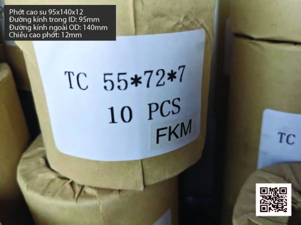 Phớt cao su Viton FKM 95x125x12 chịu nhiệt, chịu hóa chất - Hình ảnh 3
