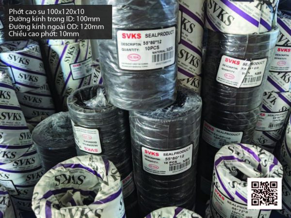Phớt cao su Viton FKM 100x120x10 chịu nhiệt, chịu hóa chất