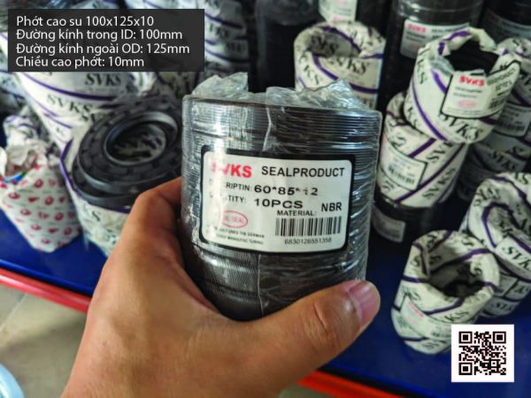 Phớt cao su Viton FKM 100x125x10 chịu nhiệt, chịu hóa chất