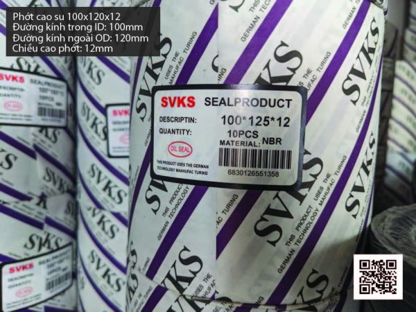 Phớt cao su Viton FKM 100x120x12 chịu nhiệt, chịu hóa chất