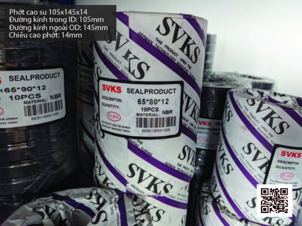 Phớt cao su Viton FKM 105x130x14 chịu nhiệt, chịu hóa chất - Hình ảnh 3
