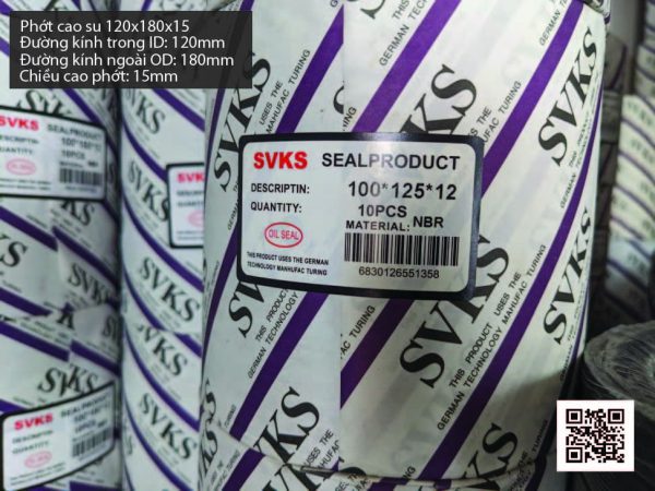 Phớt cao su Viton FKM 120x180x15 chịu nhiệt, chịu hóa chất