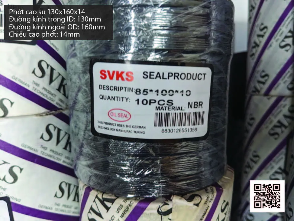 Phớt cao su Viton FKM 130x160x13 chịu nhiệt, chịu hóa chất — hình thực tế
