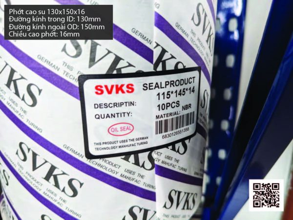 Phớt cao su Viton FKM 130x165x14 chịu nhiệt, chịu hóa chất - Hình ảnh 4