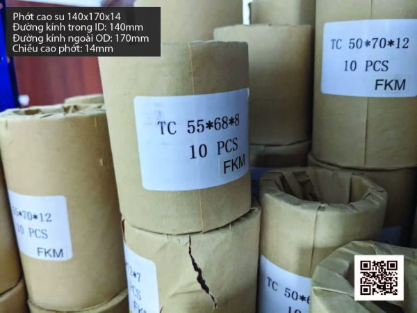 Phớt cao su Viton FKM 140x170x14 chịu nhiệt, chịu hóa chất