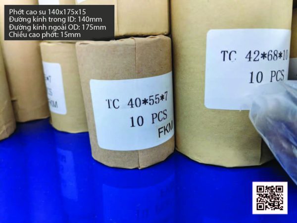 Phớt cao su Viton FKM 140x160x15 chịu nhiệt, chịu hóa chất - Hình ảnh 3