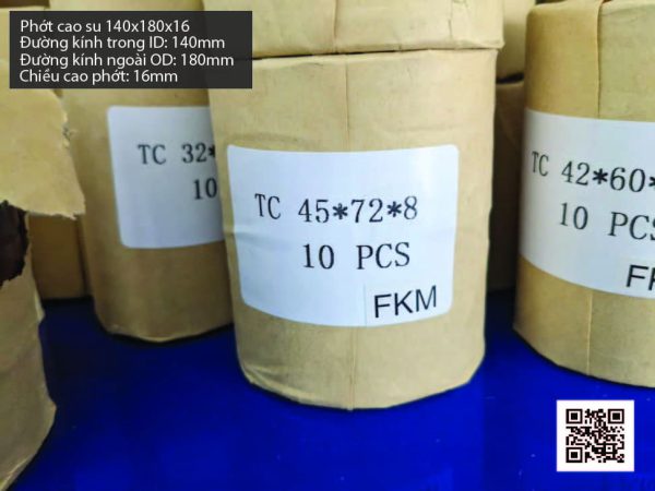 Phớt cao su Viton FKM 140x180x16 chịu nhiệt, chịu hóa chất